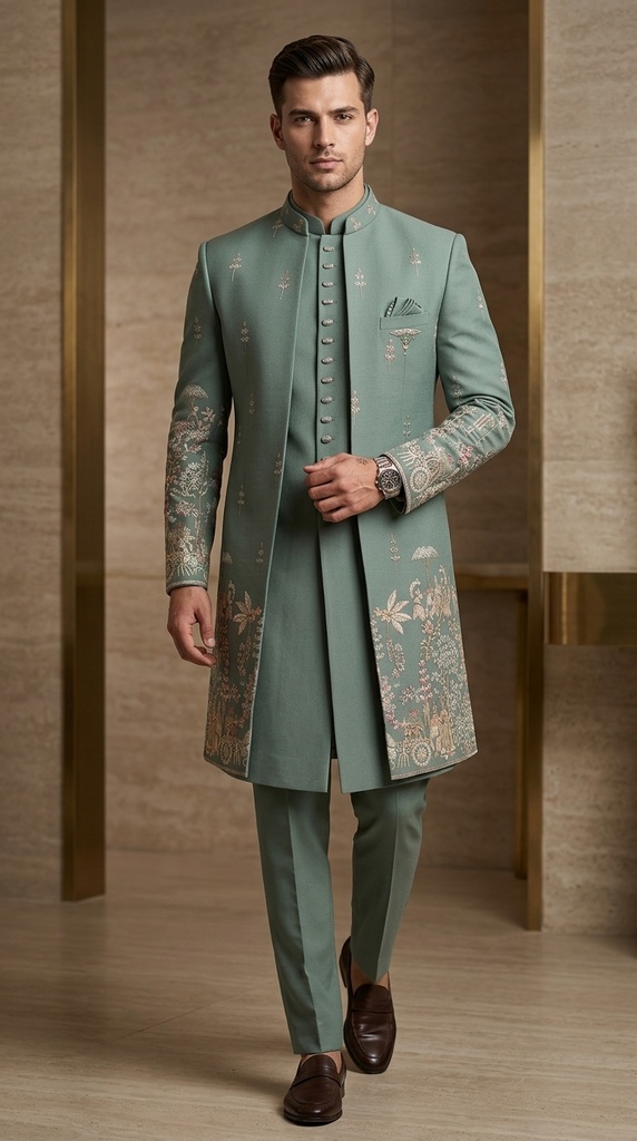 [o13] Royal Emerald sherwani