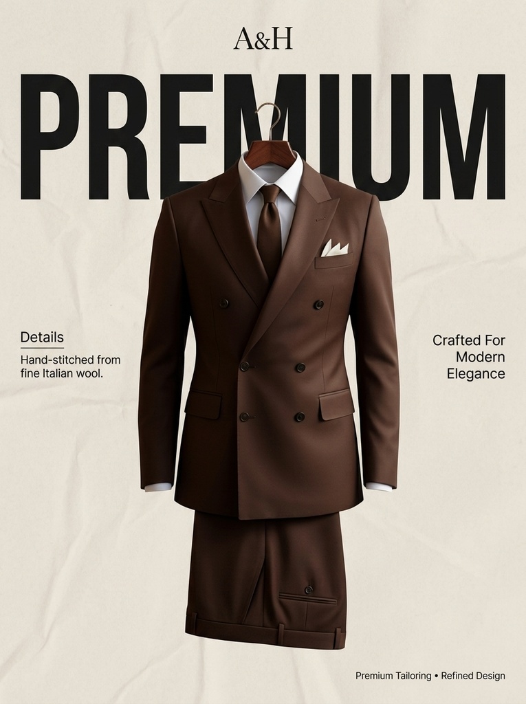 [o28] Chic Cocoa Editorial Suit Set