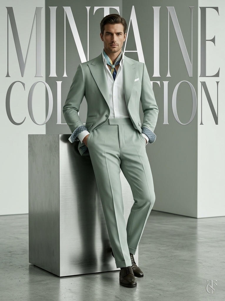 [jodhpuri1] Elegance Seafoam Peak Lapel Suit Set