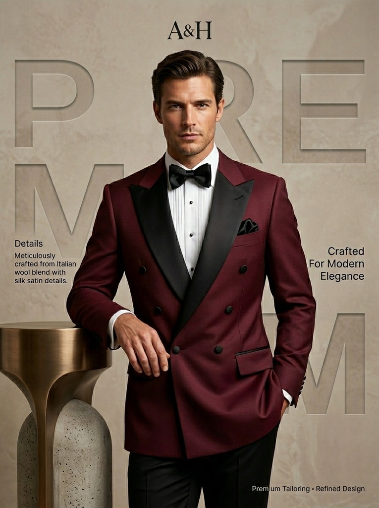 [tuxedo3] Crimson Double-Breasted Tuxedo