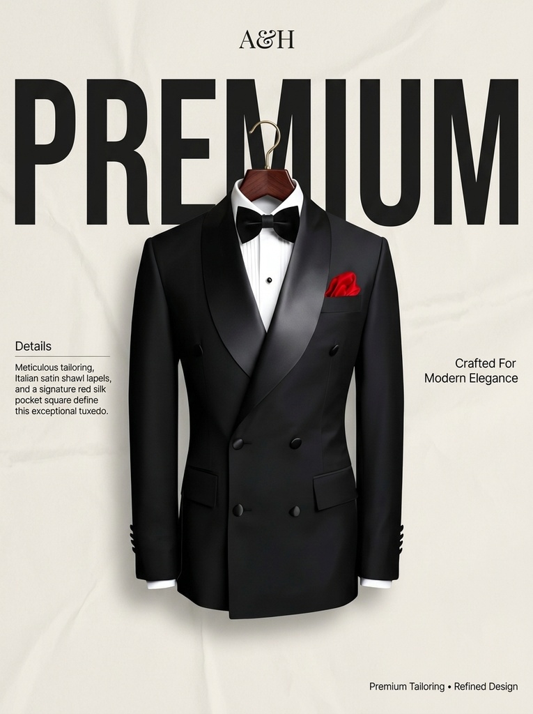 [tuxedo4] Onyx Black Satin Shawl Lapel Tuxedo Set