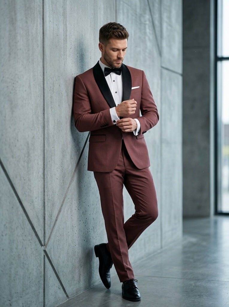 [tuxedo9] Modern Mauve Shawl Collar Suit Set