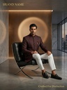 Deep Burgundy Textured Indo-Western Sherwani